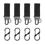 4 PCS Tactical Belt Clip, Carabiner Clip Molle Accessories, Keychain Hook Belt Key Holder Strap Nylon Webbing, Belt Hook Buckle Keyring Buckle for Climbing Hiking Outdoor