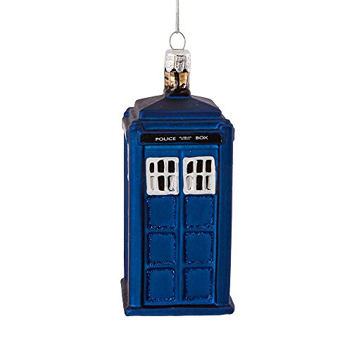 Kurt Adler 4.25-Inch Doctor Who Tardis Glass Figural Ornament #TOP3