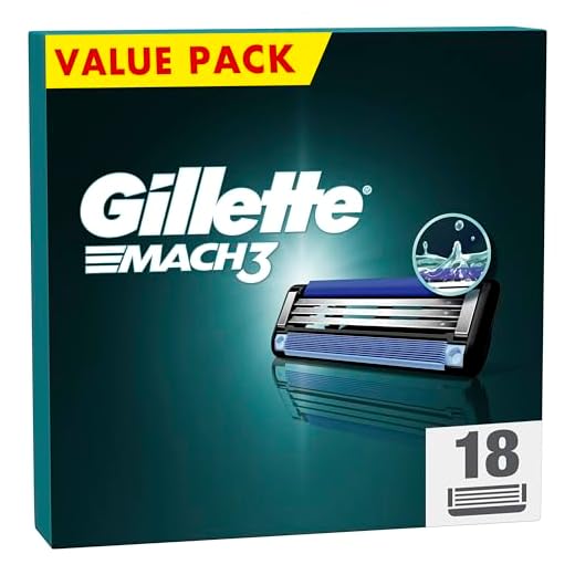 Gillette Mach3 Recharges De Lames De Rasoir Pour Homme, À 3 Lames, Pack 18 Recharges, Lames Plus Résistantes Que L’Acier, Rasage Confortable