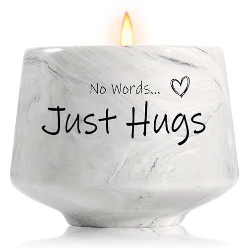 Sympathy Gifts for Loss of Loved One No Words Just Hugs Candle Bereavement Grief Miscarriage Memorial Gifts - 6oz Lavender Scented Soy Wax Candle - Get Well Gift for Grieving Friends Women