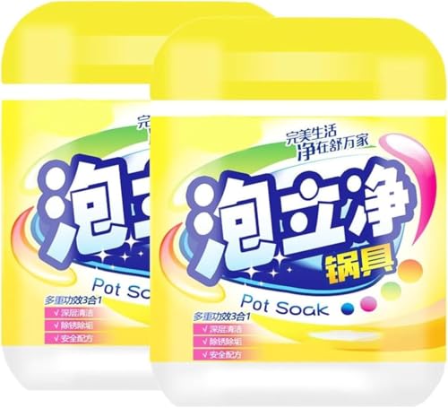 Desengrasante multiusos para limpieza intensiva, polvo limpiador multiusos para cocina, quitaóxido en espuma, elimina manchas difíciles eficazmente, limpiador multiusos en espuma y quitaóxido