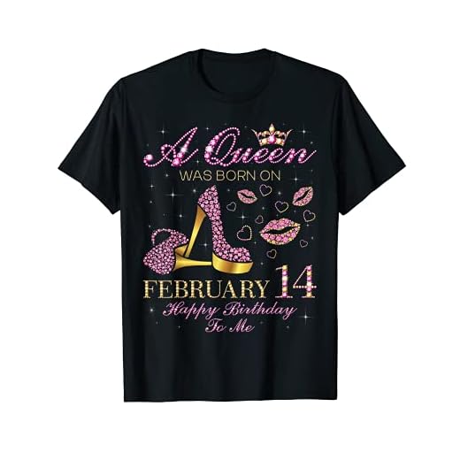A Queen Was Born on Febrero 14 Feliz cumpleaños To Me regalo Camiseta