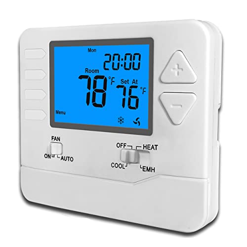 Suuwer S721 Non-Programmable Heat Pump Thermostat For Home 2 Heat / 1 Cool, With Aux Or Emergency Heat #TOP1