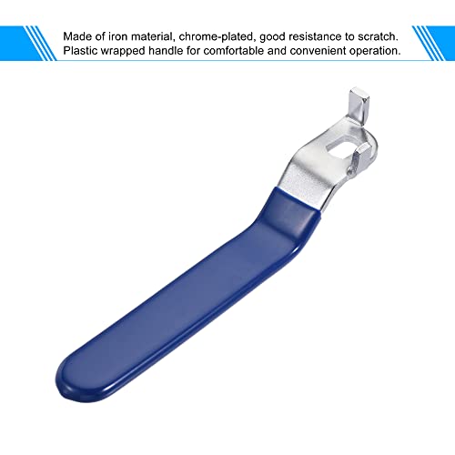 sourcing map Hebelgriff Eisen verchromt Ersatz-Vierteldreher mit Kunststoffgriff Blau für DN50 Kugelhahn