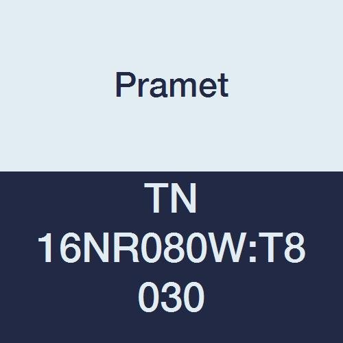 TN 16NR080W:T8030 Carbide Indexable Internal Threading Insert, Multi-Material (P30,M25,K30), Whitworth 55 Degree, TPI 8, 3 Cutting Edges, PVD, Use SER/L Toolholder, Gold (Pack of 5)