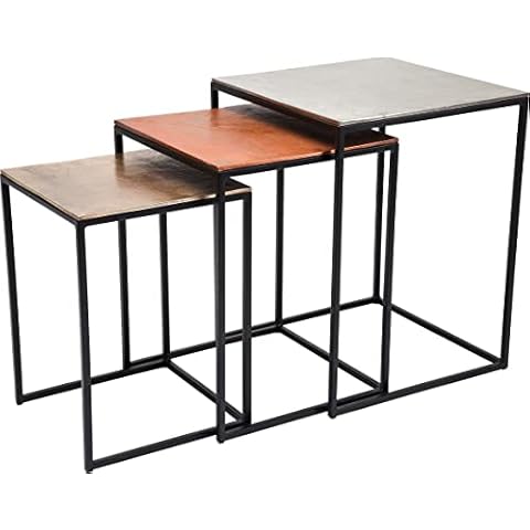 Mesa auxiliar Loft cuadrada Vintage 3 mesas Cover