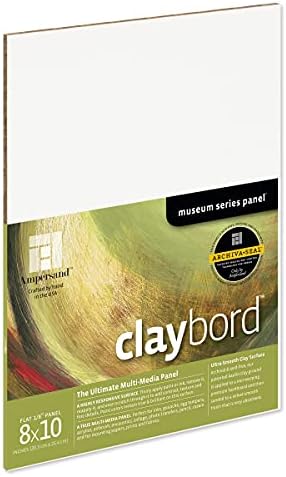 Ampersand Art Supply Wood Painting Panel: Museum Series Claybord, 1/8 Inch Depth, 8x10