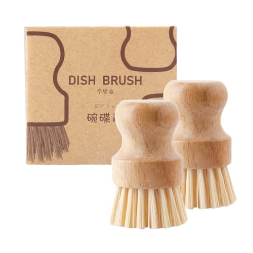 Rockreyoa Spazzola per funghi, rotonda, in legno, per champignon, spazzola per la pulizia delle patate, in legno, spazzola per la frutta, spazzola per la pulizia dei funghi, spazzola per la pulizia