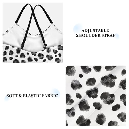 senya Girls Swimsuits One-Piece Swimwear Tie Bathing Suit Beach Summer Round Neck 7-8T Black and White Dotted Pattern3