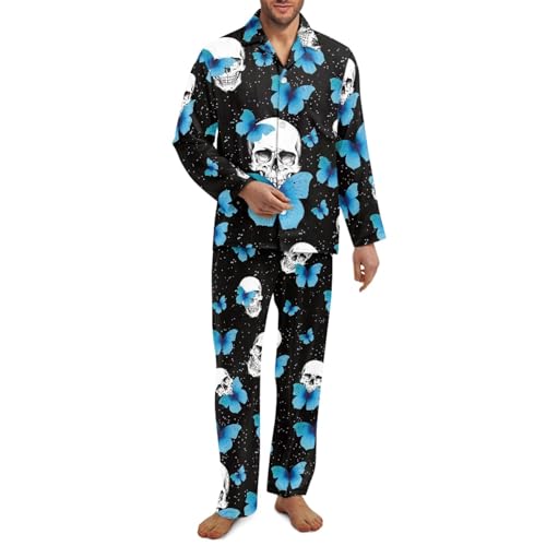 Micoklinlin Couples Matching Pajamas Sets Women's Long Sleeve Sleepwear Mens Button-Down Soft Loungewear Loose Pjs Set3