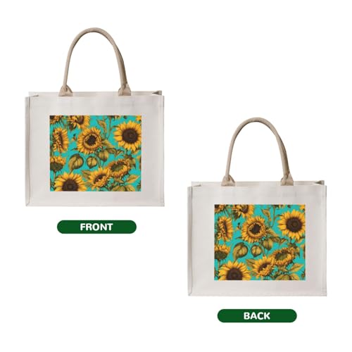 Sac de courses imprimé tournesol pour vos sorties au marché - 4
