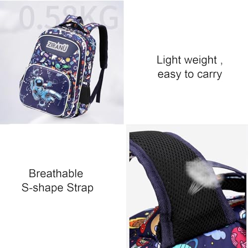JiaYou Boys Astronaut Pattern Backpack Primary School Bookbag lightweight Breathable Fabric(Black-3Pcs,35 Liters) 7