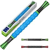 EcoEarth - Muskelroller-Stick - 44 x 4 cm, Blau, 1 Packung - Lymphdrainage-Massagegerät für Arm, Schulter, Rücken und Bein - Myofasziales Entspannungs-Faszienmassagegerät