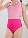 blibean Teen Girls Swimsuits Little Kids Summer One Piece Hawaii Beach Bathing Suit Tween Girl Fashion Color Block Swimwear Traje De Baño para Niñas Size 12-13 Year Old Rose Pink