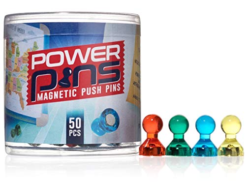 Power Pins Push Pin Magnets, Fridge Magnets, Assorted Color Magnets Perfect For Home, School, Classroom And Office Magnets, Magnets For Refrigerator Dry Erase Board And Whiteboard Magnets (50) #TOP3