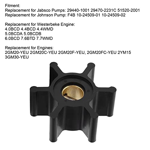 Flexman 6 Blade Marine Outboard Water Pump Impeller Replacement for Jabsco 18653-0001, Johnson 09-810B-1, Westerbeke 034440, etc - Image 3