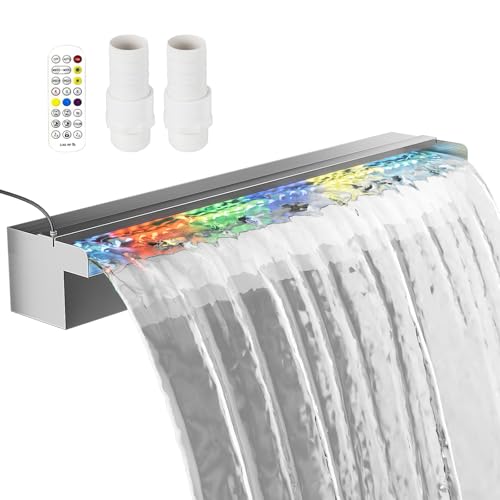 Kfpmx Stainless Steel Pool Fountain with LED Lights