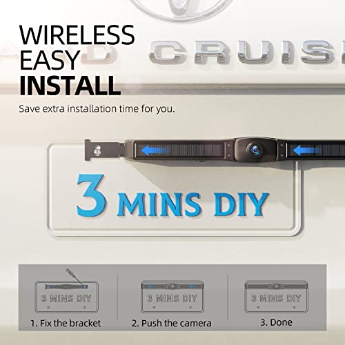 Erapta Solar Wireless Backup Camera With 4800Mah Battery, 3 Mins Diy Install, 5" 1080P Monitor, Ir Night Vision Ip69K Waterproof Rear View License Plate Reverse Cam For Cars Trucks Trailers Rv Atyzx5 #TOP2