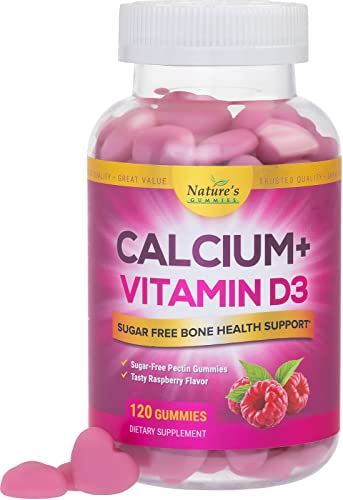 Sugar-Free-Calcium-Gummy-Bites-Plus-400-IU-Vitamin-D3-Bone-Health-Immune-Support-Supports-Bone-Strength-Chewable-Calcium-Nutrition-Supplement-Non-GMO-Berry-Flavor-Chews-120-Gummies