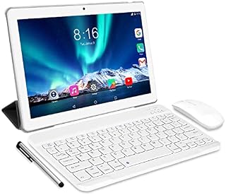 TOSCiDO Tablet 10 Inch 8 Core Android 11 HD IPS-4GB RAM,64GB Expandable up 128GB,Dual SIM 4G LTE,GPS,WiFi,Bluetooth Keyboard,Mouse,Tablet Case and More Included(Silver)