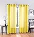Ruthy's Textile 2 Piece Voile Window Sheer Curtains Grommet Panels for Bedroom Decor & Living Room, Size 54" X 84" Yellow