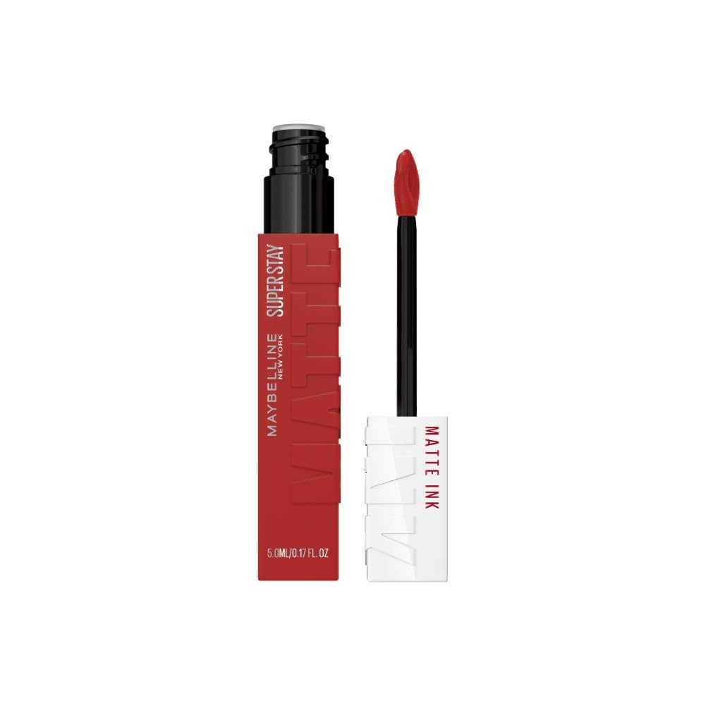 Maybelline New York Super Stay Matte Ink Spiced Up Lippenstift für 16H Halt, Mattes Finish, Kussecht & Wischfest ohne Abfärben, Hochpigmentierte Farbe, Nuance: 335 Hustler, 5ml