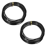 QUARKZMAN 2 Rollen Bonsai Draht 3mm Jede Rolle 16.4ft (5m) Eloxierter Aluminium Bonsai Draht Für Gartenarbeit Baumzweig Fixierung DIY Basteln Schwarz