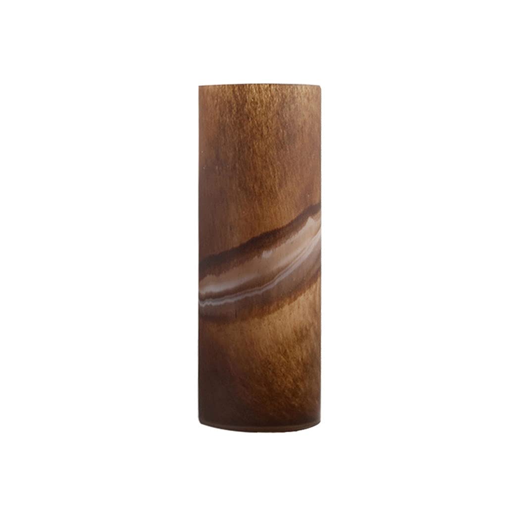 Jarrones Florero de Vidrio Hecho a Mano marrón, hogar, Restaurante, Mesa de Centro, Oficina, decoración de Escritorio, florero Recto, florero pequeño Florero Jarrón (Size : B)