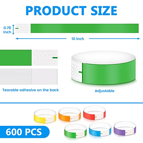 600 Counts Blue Paper Wristbands for Events 3/4" Wrist Bands Custom VIP Identification Wristband Bulk Waterproof Armbands Bracelets for Party - Thumbnail 7
