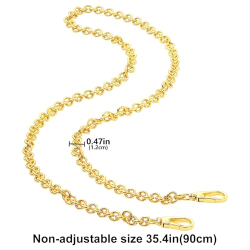 Image of jiesinlov Purse Chain Strap CrossBody Handbag Gold Chains Shoulder Bag Strap Replacement,with Metal Buckles (D 35.4in)