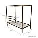 DHP Modern Metal Canopy Platform Bed with Minimalist Headboard and Four Poster Design, Underbed Storage Space, No Box Spring Needed, Twin, Gold
