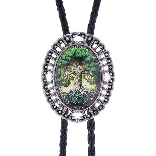 Image of Jeilwiy Bolo Tie for Men Western Cowboy Gothic Bolo Tie Necklace Halloween | Glow in Dark Bolo Tie for Men Women, 3D Halloween Bolo Tie, Gothic Western Ties, String Ties for Men Rodeo Leather Necktie