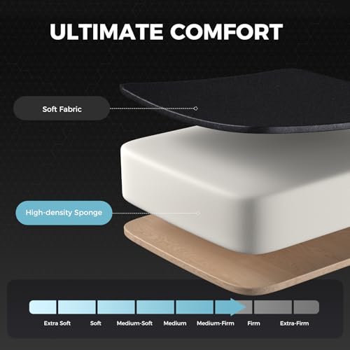 كرسي من جي تي بلاير للألعاب والمكتب، يدور 360 درجة مع مسند قدم ودعم قطني ومسند رأس، مصنوع من المعدن والقماش والخشب، باللون الأسود