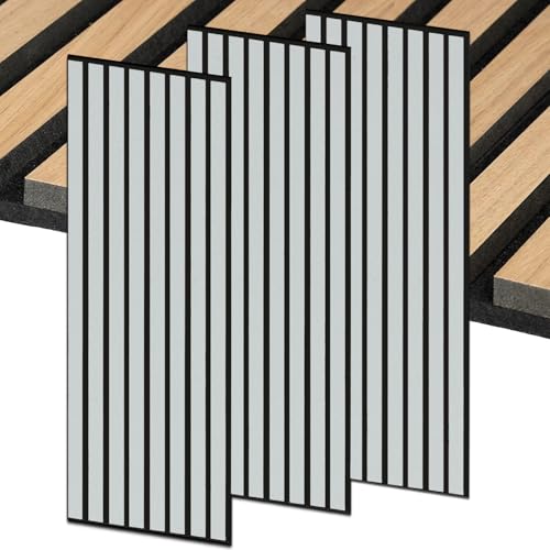 MASTERBRICO Pannelli Fonoassorbenti Decorativi Effetto Legno 275x60 cm – 1,65 mq per Pacco, Pannelli Insonorizzanti in MDF per Isolamento Acustico di Soffitto e Pareti, Spessore 6 mm (BIANCO)