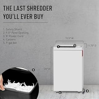ideal. 2445 High Security Super Micro Cut Deskside Paper Shredder, Continuous Operation, 5-7 Sheet, 9 Gal. Bin, 1/2 HP Motor, P-7 Security Level