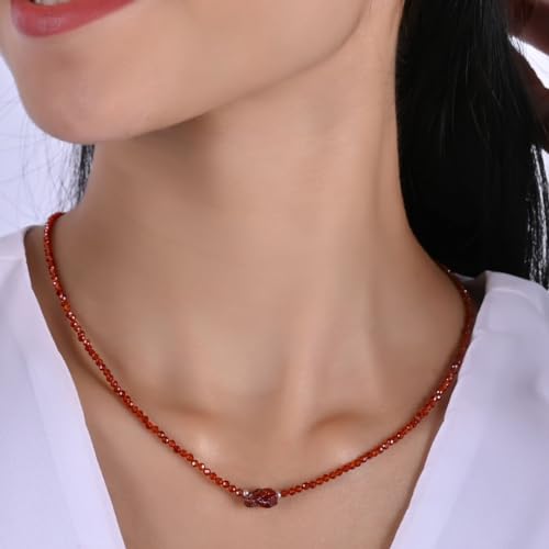 Gempires Gemstone Beaded Necklace with Raw Stone Crystal Jewelry Hypoallergenic 18 Inch Silver Plated Elegant Handmade Jewelry Gifts For Women2