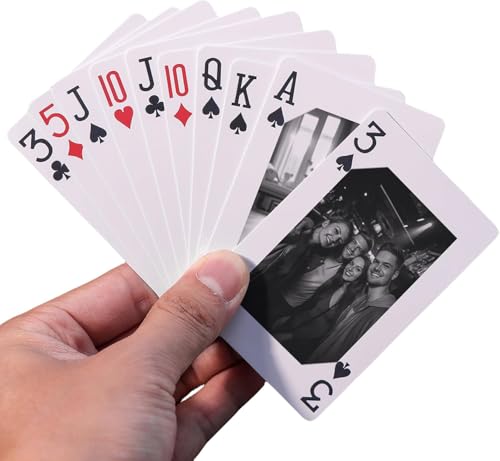 LongGenius Mazzo di carte da gioco personalizzato con foto, alternativa all'album fotografico personalizzato, bomboniere uniche per feste in famiglia, regalo fotografico, foto di coppia, carte da