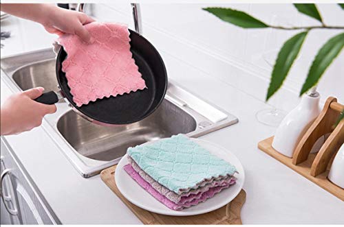 Cleaning Cloth Kitchen Towels 5 Pack 10"X14" Dish Towel For All-Purpose/Assorted Colors/Strong Absorption Water And Remove The Oil And Dust #TOP3