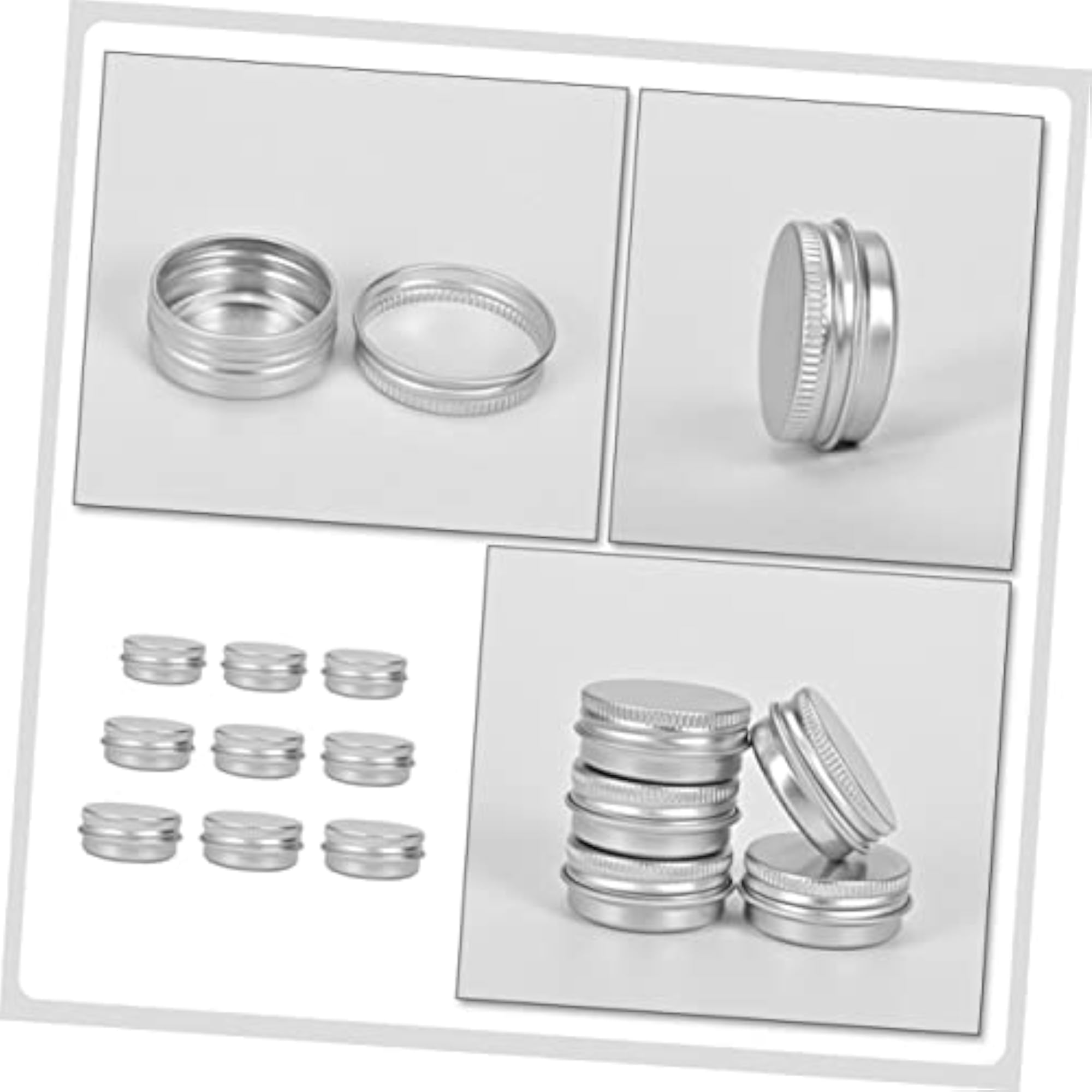 27 Pcs Round Aluminum Can Travel Container Candy Jar with Lid