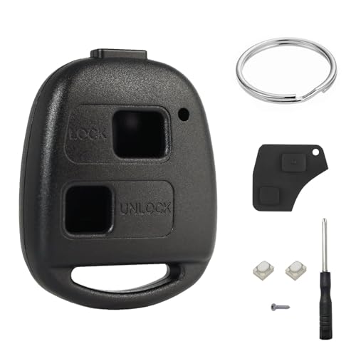 2 Boutons Coque Clé Voiture Compatible avec Toyota Yaris RAV4 Corolla Celica Avensis Land Cruiser Rush Prado Boitier Clef Télécommande Coque Cle de...