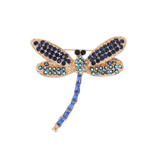 Image of Dragonfly Brooch Rhinestone /Enamel Dragonfly Brooches Lapel Pin for Women Elegant Outfits Dragonfly Jewelry Gifts