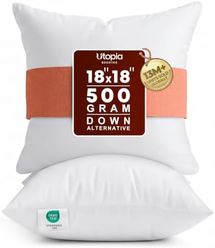 Utopia Bedding 18x18 Pillow Inserts, White Throw Pillows for Couc...