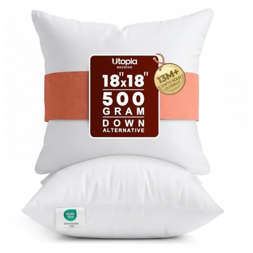 Utopia Bedding Throw Pillows Insert (Pack of 2, White) - 18 x 18 Inches Bed and Couch Pillows - Indoor Decorative Pillows