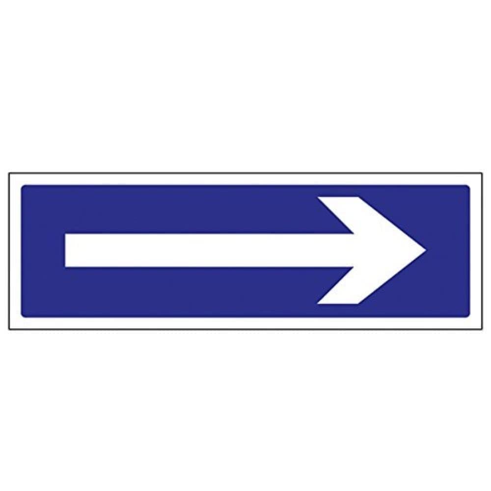 V Safety 78012AX-R Arrow Right Garage Sign - Landscape - 300mm x 100mm - 1mm Rigid Plastic, Blue