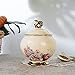 fanquare Vintage Porcelain Sugar Bowl with Lid, 12 Ounce Large Ceramic Sugar Jar with Lid, Floral Porcelain Coffee Creamer Sugar Holder for Kitchen Countertop, Coffee Bar