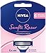 Produktbild NIVEA Sanfte Rasur Wechselklingen im 1er Pack (1 x 6 Stück), 6 Rasierklingen für NIVEA Rasierer mit Wechselklingen, Rasieraufsätze mit je 5 Einzelklingen und Gleitpad