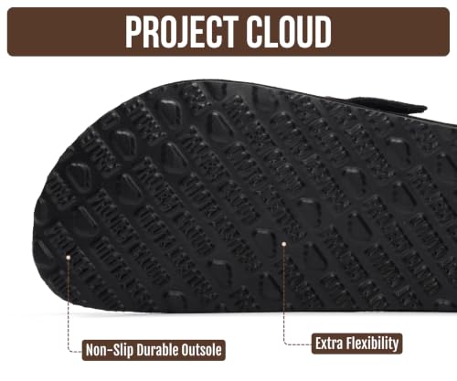 Image of Project Cloud 100% Genuine Leather Clogs for Women Shoes - Memory Foam Insole, Non-Slip & Natural Cork Footbed Arch Support Big Buckle Womens Clogs and Mules Footwear (Manchester)