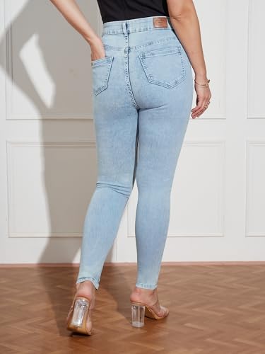 Image of Miss Chase Women's Skinny High Rise Cropped Stretchable Denim Jeans
