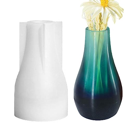 Jarrón de resina con forma de jarrón alto, moldes de silicona para flores secas, fabricación, decoración del hogar, manualidades, jarrones de resina de silicona para manualidades