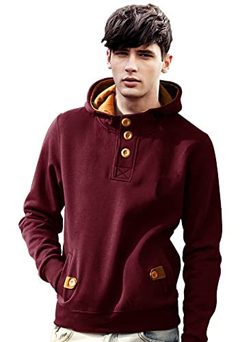 Image of EYEBOGLER Cotton Men Solid Hooded Neck Full Sleeves Casual Sweatshirt
